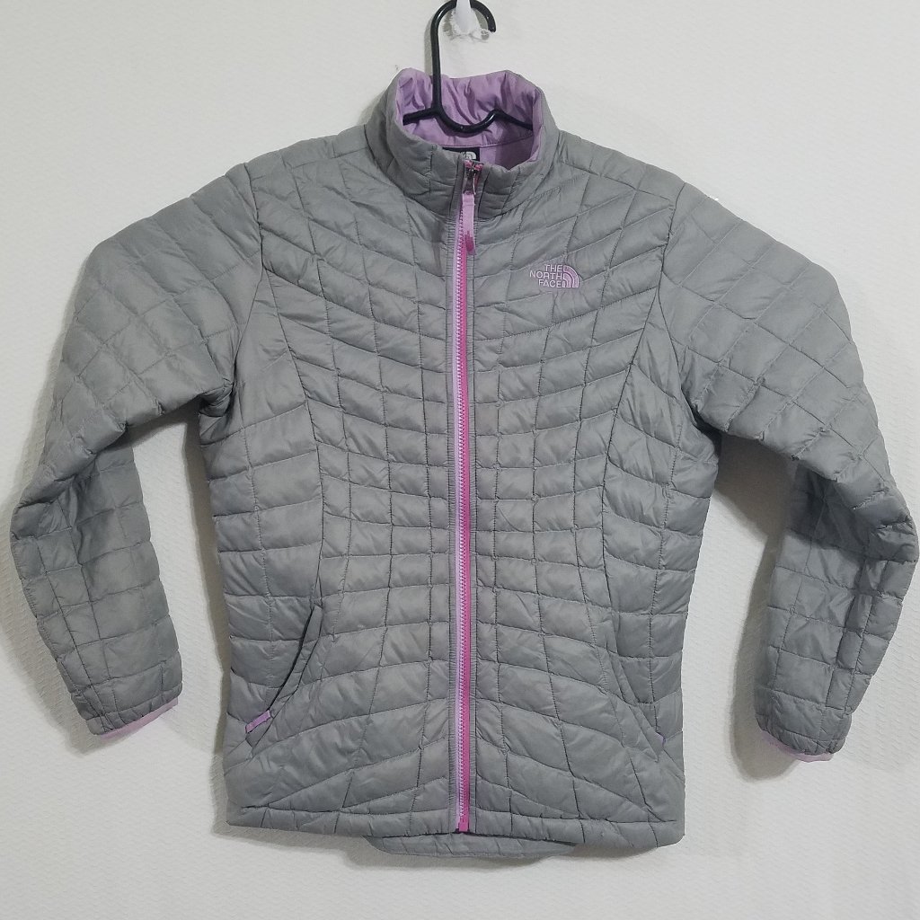 North Face Womens Xs Silver Pink Thermoball Jacket Nano Puff Puffer Light Coat
